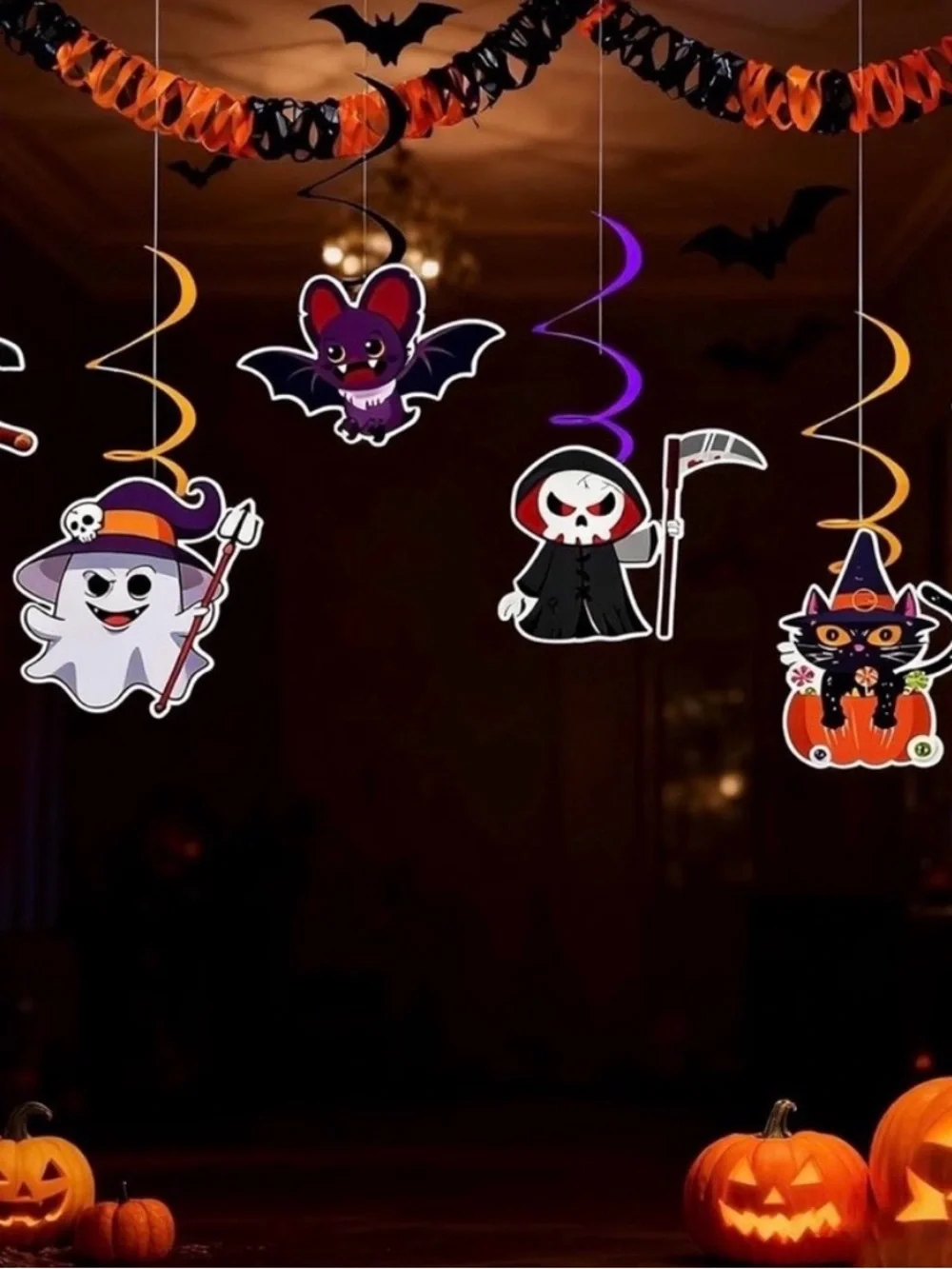 💞 New 6 Pack Halloween Hanging Swirl Decorations